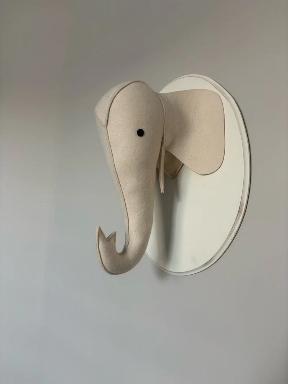 Restoration Hardware Neutral Fabric Animal Head Wall Trio in Light Gray